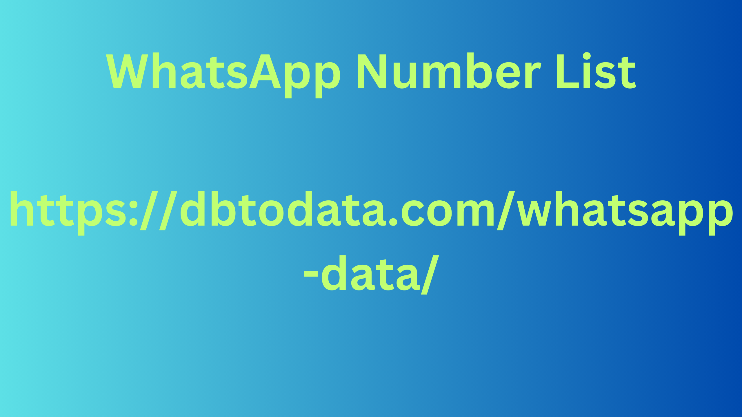  WhatsApp Number List