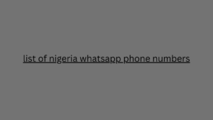 list of nigeria whatsapp phone numbers 