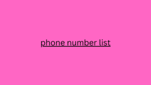 phone number list 